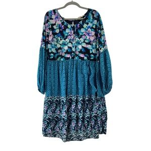 Soft Surroundings Night Bloom Floral Dress Sz Large